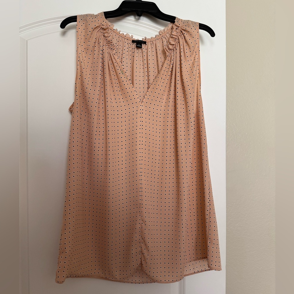 Ann Taylor Peach Polka Dot Blouse